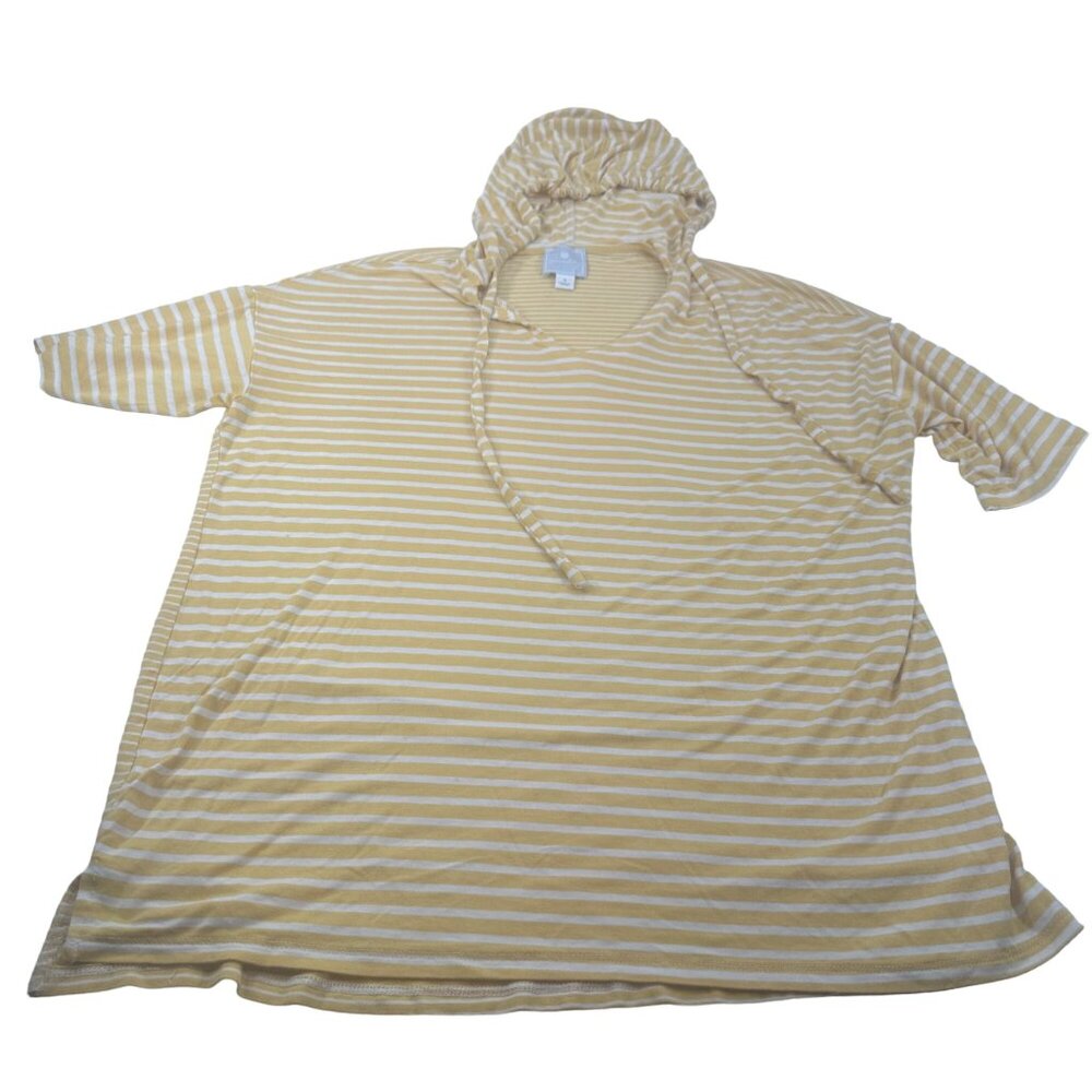 Sunday Women's Size Small Top Hoodie Striped Yellow White Preowned